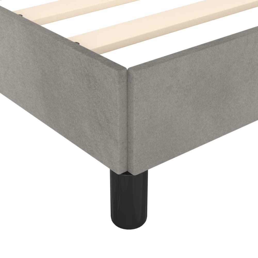 Produktbild för Sängram utan madrass ljusgrå 90x190 cm sammet