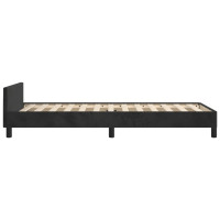 Produktbild för Sängram med huvudgavel svart 90x200 cm sammet