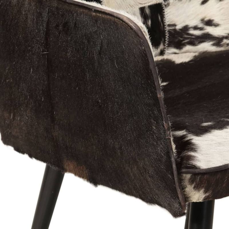 Produktbild för Öronlappsfåtölj med fotpall svart äkta läder