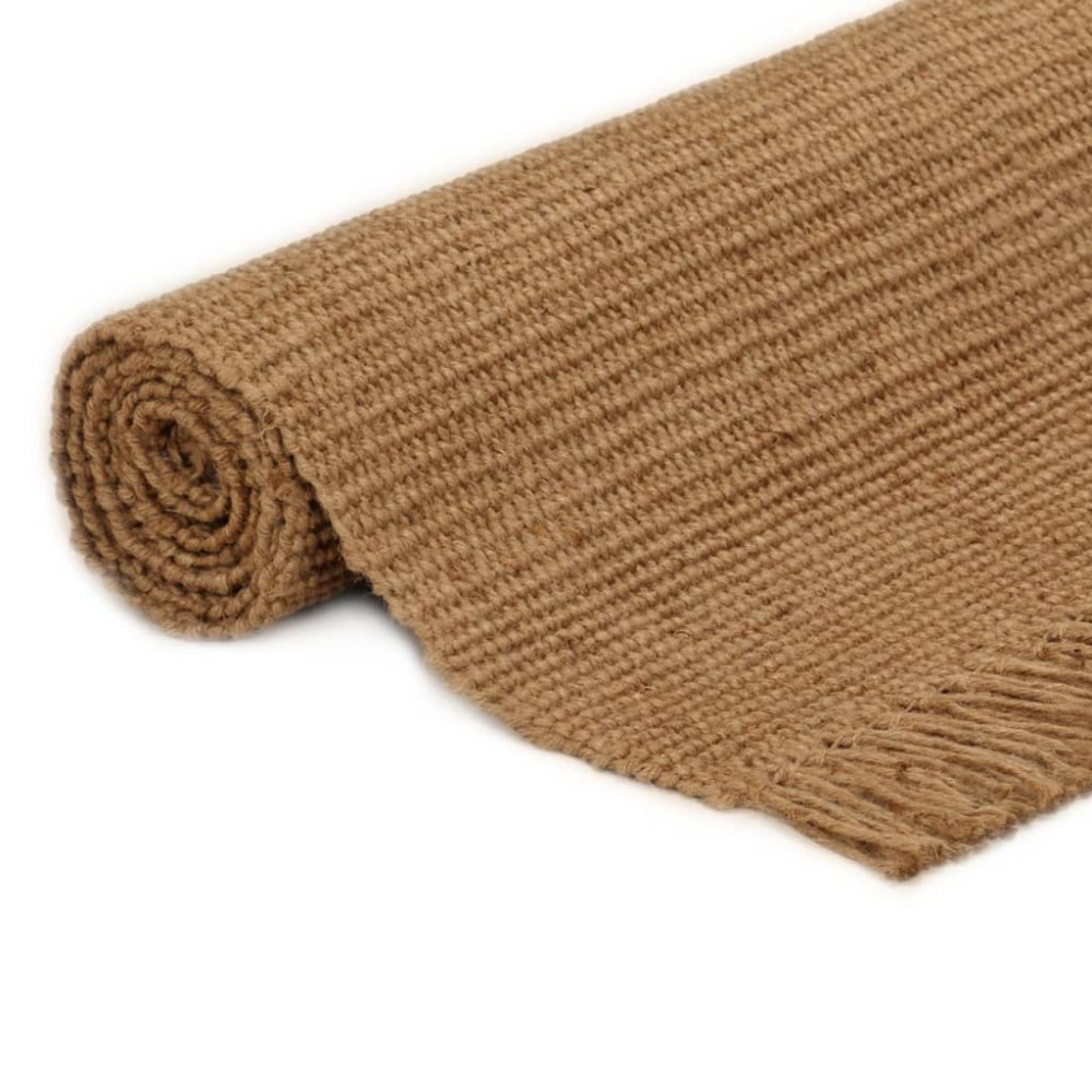 Produktbild för Matta med tofsar 80x300 cm jute