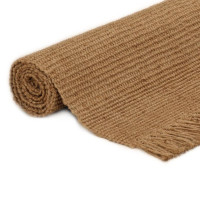 Produktbild för Matta med tofsar 80x300 cm jute