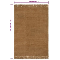 Produktbild för Matta med tofsar 80x300 cm jute