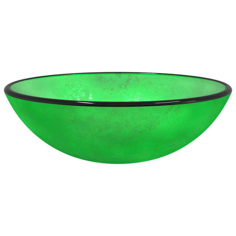 Produktbild för Handfat härdat glas 42x14 cm grön