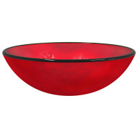 Produktbild för Handfat härdat glas 42x14 cm röd