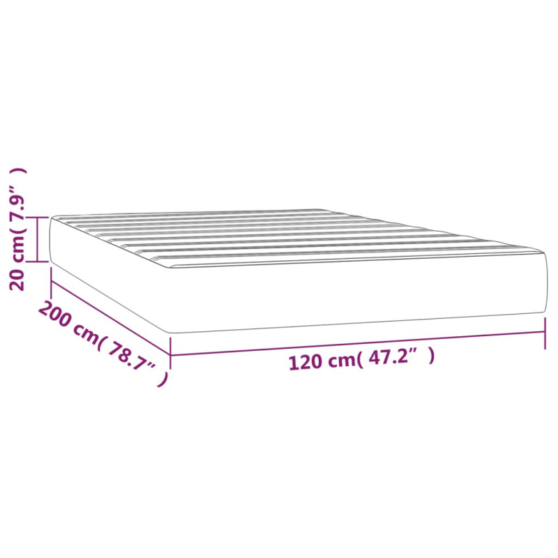 Produktbild för Pocketresårmadrass ljusgrå 120x200x20 cm sammet