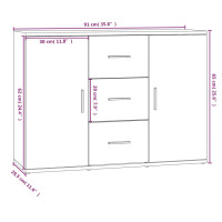 Produktbild för Skänk svart 91x29,5x65 cm konstruerat trä