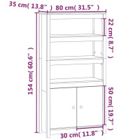 Produktbild för Förvaringsskåp grå 80x35x154 cm massiv furu