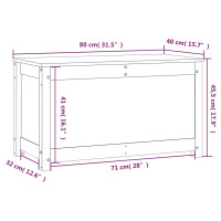 Produktbild för Förvaringslåda vit 80x40x45,5 cm massiv furu