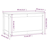 Produktbild för Förvaringslåda grå 80x40x45,5 cm massiv furu