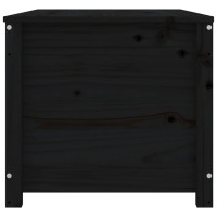 Produktbild för Förvaringslåda svart 110x50x45,5 cm massiv furu