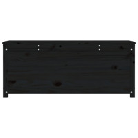 Produktbild för Förvaringslåda svart 110x50x45,5 cm massiv furu