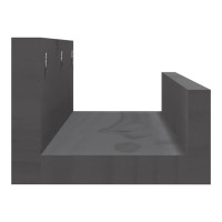 Produktbild för Väggskåp 2 st grå 50x12x9 cm massiv furu