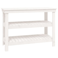 Produktbild för Skobänk vit 110,5x50x80 cm massiv furu