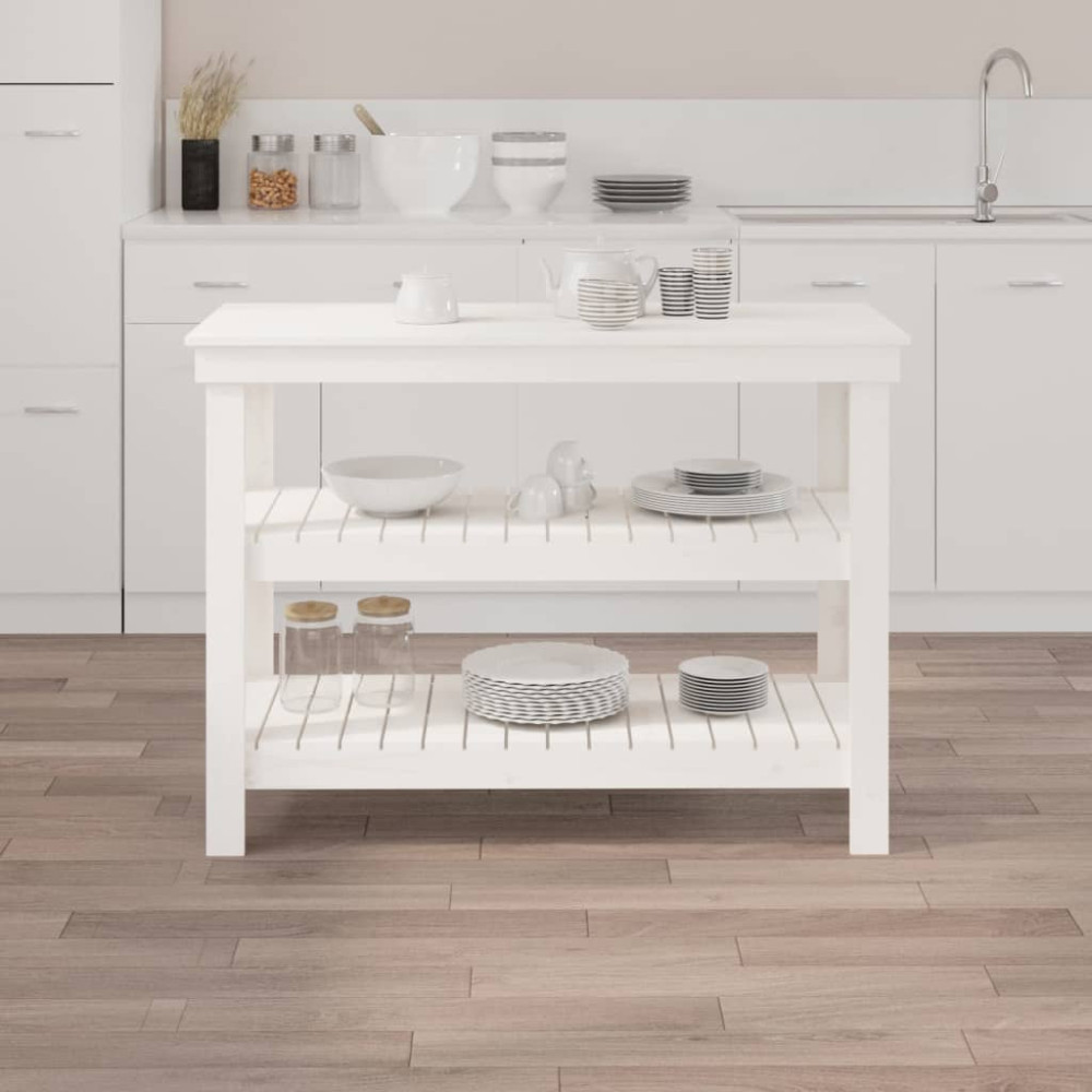 Produktbild för Skobänk vit 110,5x50x80 cm massiv furu