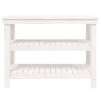 Produktbild för Skobänk vit 110,5x50x80 cm massiv furu