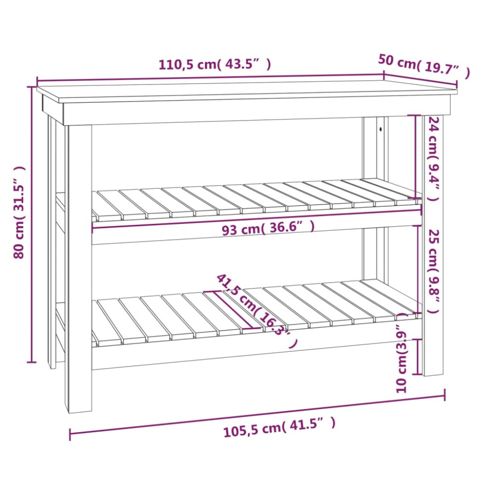 Produktbild för Skobänk vit 110,5x50x80 cm massiv furu