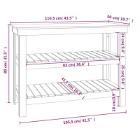 Produktbild för Skobänk vit 110,5x50x80 cm massiv furu