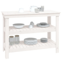 Produktbild för Skobänk vit 110,5x50x80 cm massiv furu