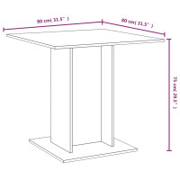 Produktbild för Matbord rökfärgad ek 80x80x75 cm konstruerat trä