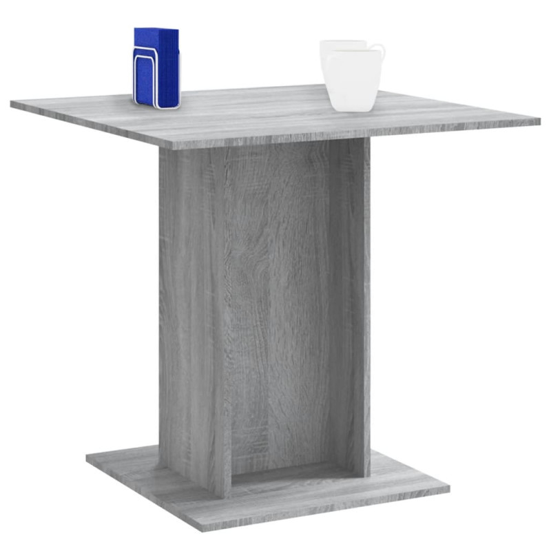 Produktbild för Matbord grå sonoma 80x80x75 cm konstruerat trä