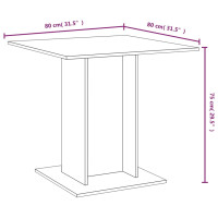 Miniatyr av produktbild för Matbord grå sonoma 80x80x75 cm konstruerat trä
