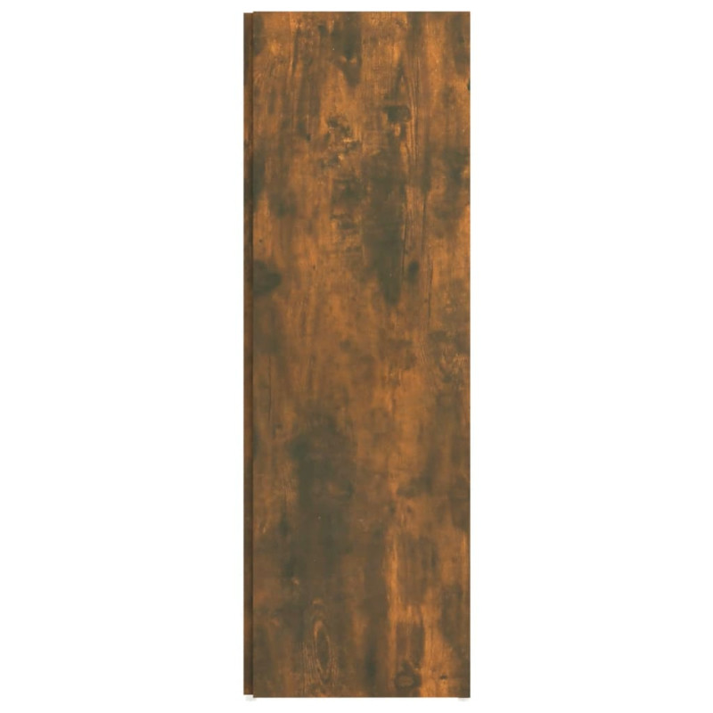 Produktbild för Hörnhylla rökfärgad ek 33x33x100 cm konstruerat trä