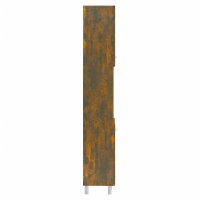 Miniatyr av produktbild för Badrumsskåp rökfärgad ek 30x30x179 cm konstruerat trä