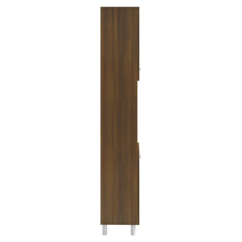 Produktbild för Badrumsskåp brun ek 30x30x179 cm konstruerat trä