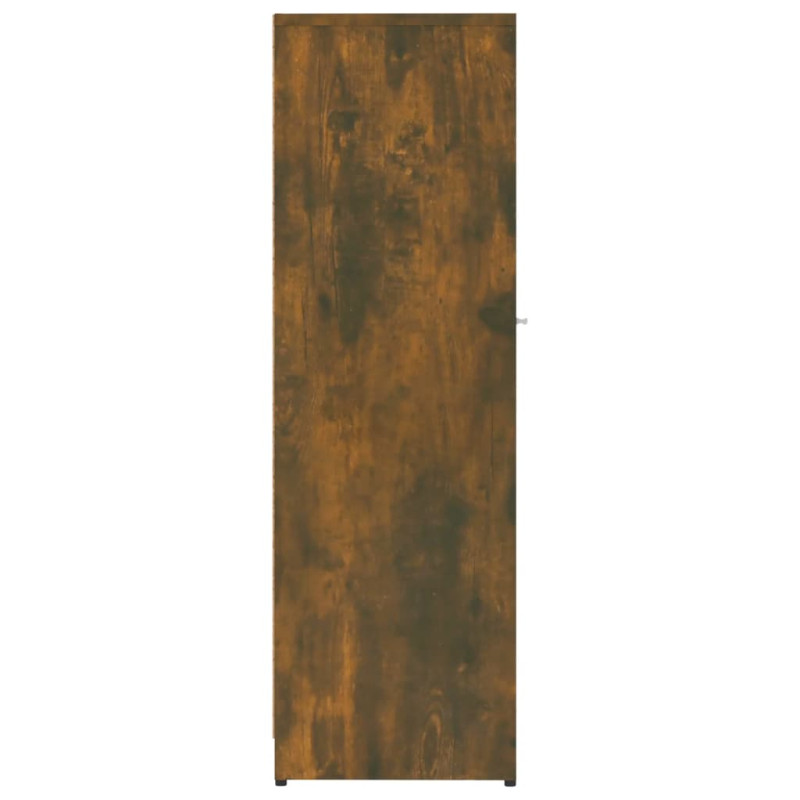 Produktbild för Badrumsskåp rökfärgad ek 30x30x95 cm konstruerat trä