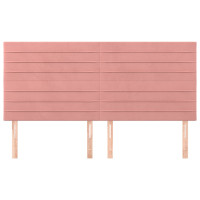 Produktbild för Sänggavel rosa 200x5x118/128 cm sammet