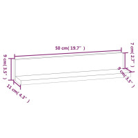 Produktbild för Väggskåp 2 st grå 50x11x9 cm massiv furu