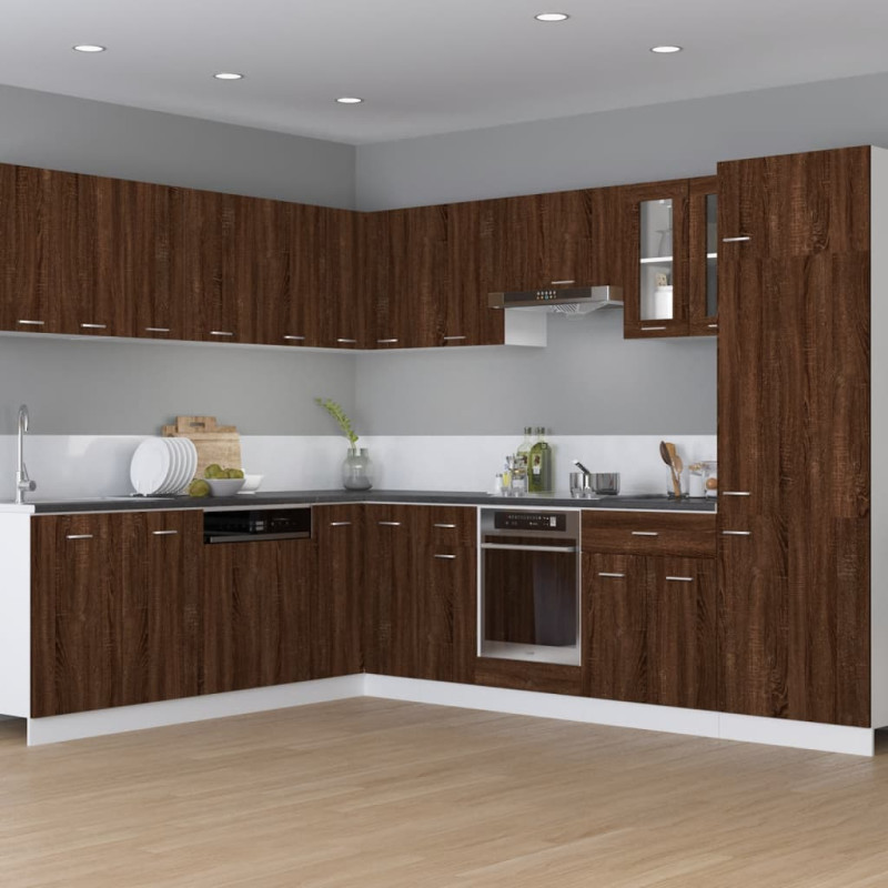 Produktbild för Köksskåp för ugn brun ek 60x46x81,5 cm konstruerat trä