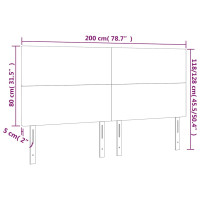 Produktbild för Sänggavel LED mörkgrön 200x5x118/128 cm sammet