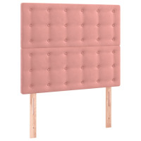 Produktbild för Sänggavel LED rosa 100x5x118/128 cm tyg
