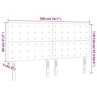 Produktbild för Sänggavel LED mörkgrön 200x5x118/128 cm sammet