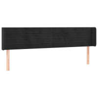 Produktbild för Sänggavel LED svart 203x16x78/88 cm sammet