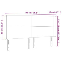 Produktbild för Sänggavel LED svart 163x16x118/128 cm tyg