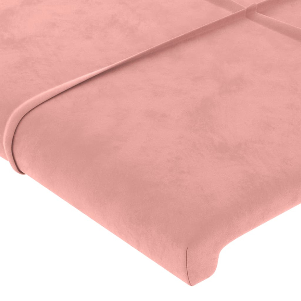 Produktbild för Sänggavel LED rosa 93x16x118/128 cm sammet