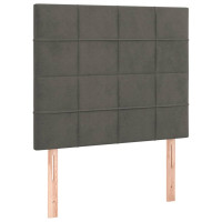 Produktbild för Sängram utan madrass mörkgrå 90x190 cm sammet