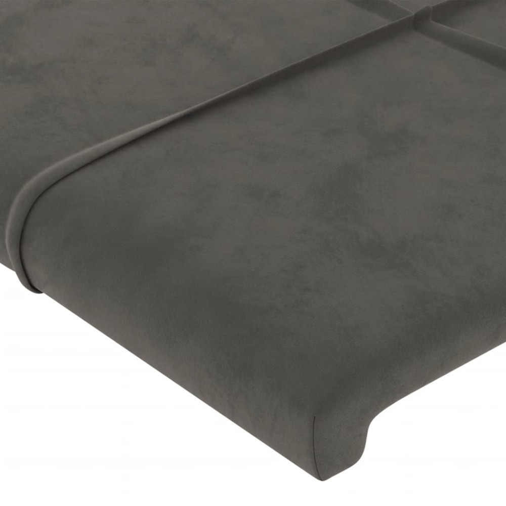 Produktbild för Sängram utan madrass mörkgrå 90x190 cm sammet