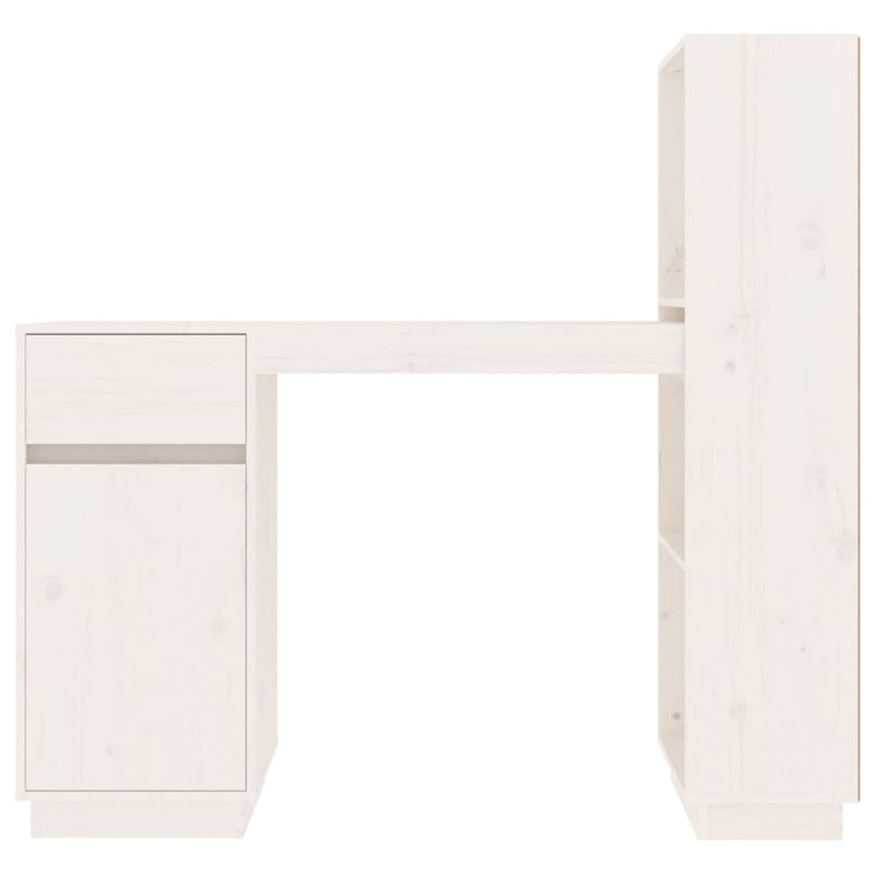 Produktbild för Skrivbord vit 110x53x117 cm massiv furu