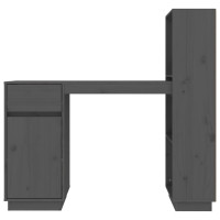 Miniatyr av produktbild för Skrivbord grå 110x53x117 cm massiv furu