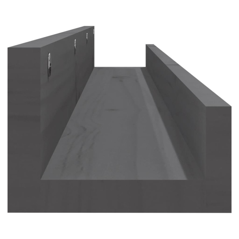 Produktbild för Väggskåp 2 st grå 110x12x9 cm massiv furu