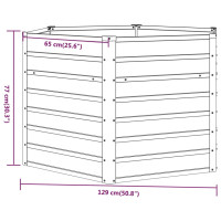 Produktbild för Odlingslåda rostig 129x129x77 cm rosttrögt stål