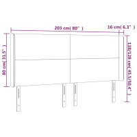 Produktbild för Sänggavel LED blå 203x16x118/128 cm tyg