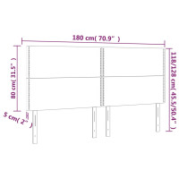 Produktbild för Sänggavel LED mörkgrön 180x5x118/128 cm sammet