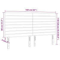 Produktbild för Sänggavel LED mörkgrå 160x5x118/128 cm sammet