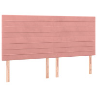 Produktbild för Sänggavel LED rosa 160x5x118/128 cm sammet