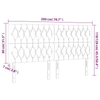 Produktbild för Sänggavel LED svart 200x7x118/128 cm tyg