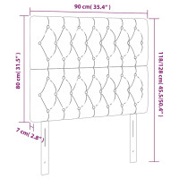 Produktbild för Sänggavel LED mörkgrön 90x7x118/128 cm sammet